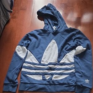 Adidas Kids Blue and White Trefoil Hoodie